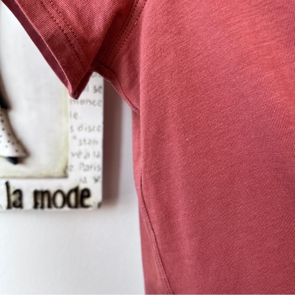 Lululemon Cotton Lycra Stretch Brick Short Sleeve Crop Tie Front Top - Picture 5 of 7